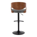 Pino - Mid Century Modern Adjustable Barstool With Swivel With Rounded T Footrest (Set of 2) by HouseOfZazla