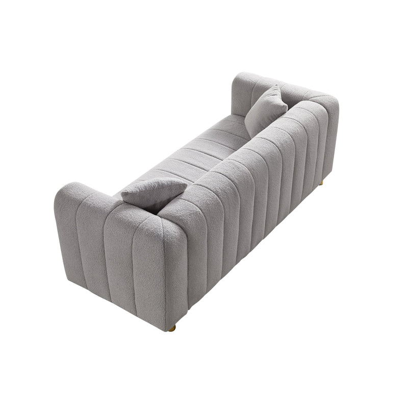 81.89"Teddy Large Modern Sofa with Gold Metal Legs,3 Seater Upholstered Sofa Love Seats Furniture for Bedroom, Apartment