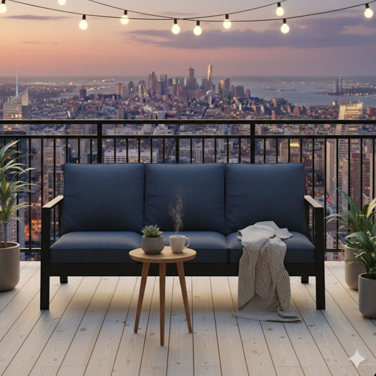 3 Seat All-Weather Patio Sofa With Cushions, photo 5 of 8