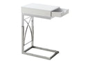 Accent Table, C-Shaped Glossy Contemporary & Modern - White by HouseOfZazla