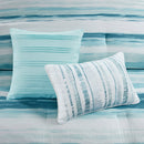 8 Piece Printed Seersucker Comforter and Quilt Set Collection Aqua King/Cal King