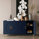 Modern Lacquered 4 Door Wooden Cabinet Sideboard Buffet Server Cabinet Storage Cabinet, For Living Room, Entryway, Hallway, Office, Kitchen And Dining Room by HouseOfZazla