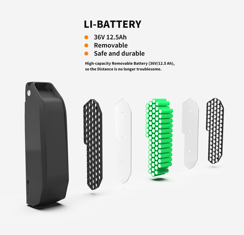 26" 500W Electric Bike Fat Tire P7 36V 12.5AH Removable Lithium Battery for Adults S07-P