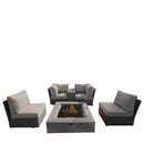 Contemporary Patio Seating Set With Fire Pit by HouseOfZazla