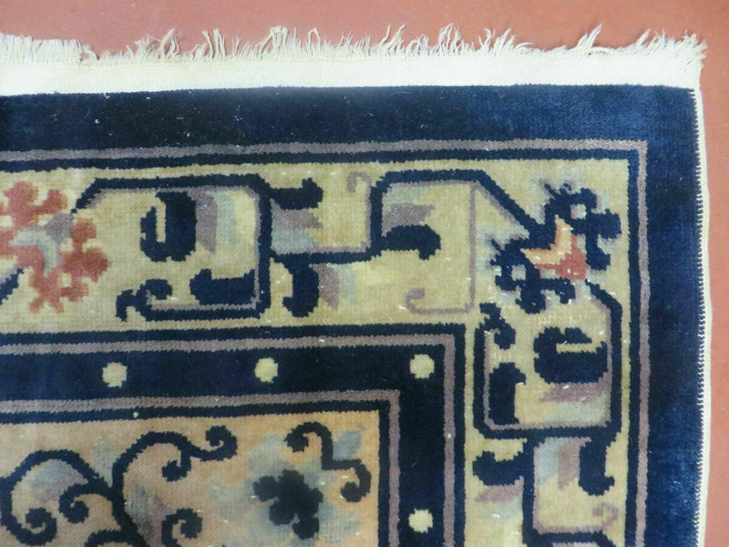 4' X 6' Antique Handmade Fine Knotted Peking Chinese Wool Rug Amiri Salmon