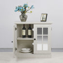 Sideboard Cabinet With Mirrored Doors, Adjustable Shelf, Metal Handles by HouseOfZazla