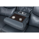 Stanwicke - Motion Reclining Sofa With Drop Down Table - Blue by HouseOfZazla