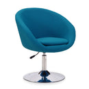 Modern Upholstered Swivel Lounge Chair With Base And Adjustable Height - Blue by HouseOfZazla