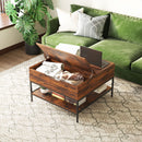Flip-Top Coffee Table With Storage Lift-Top Design With Hidden Compartment - Black by HouseOfZazla