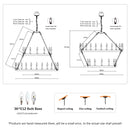 2 Tiers Wagon Wheel Chandelier Wooden Farmhouse 36 Light (24 / 12) Or (12 / 24) Metal Chandeliers 2 Story Light Fixtures Industrial For High Ceiling Living Dining Room Foyer, Adjustable Height - Black