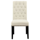 Alana Fabric Upholstered Dining Side Chair Beige (Set of 2)