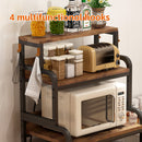 Vintage 4-Tier Mini Fridge Stand with Storage