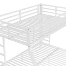 Metal Twin over Full Bunk Bed for Teens and Adults,Space-Saving/Noise Reduced/No Box Spring Needed, White