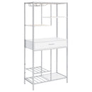 Draper - 5 Shelf LED Wine Cabinet With Pull Out Drawer - Gloss White