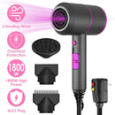 1800W Hair Dryer Portable Compact Hair Blow Dryer with Cool/Warm/Hot Wind with Diffuser Concentrator/Comb Nozzle ALCI Plug Overheat Protection for Wom