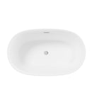 Freestanding Oval Bathtub With Overflow And Pop Up Drain, Double Walled Design - Gloss White by HouseOfZazla