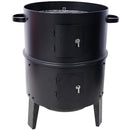 Portable Charcoal Smoker Grill For Outdoor Cooking - Black by HouseOfZazla