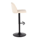 Toriano - Contemporary Adjustable Bar Stool With Rounded T Footrest (Set of 2) by HouseOfZazla