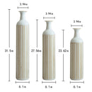 Floor Metal Vase Modern Style Decoration Home Metal Vase 3 Piece Set Gorgeous Home Decoration Large Glazed Metal Vase - Gold / White