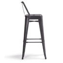 Curved Back Metal Stools Industrial Style Set of 2