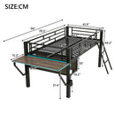Gaming - Twin Loft Bed With Desk And LED - Black by HouseOfZazla