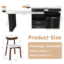 Retro Kitchen Island Set With Chairs, Extendable & Rotating Table, 4 Drawers & Door Cabinets by HouseOfZazla