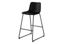 Bar Height Office Chair with Curved Backrest and Leather-Look Upholstery by HouseOfZazla