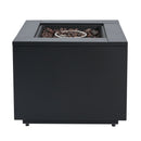30inch Square Steel Fire Pit Table, in Black,40000BTU by HouseOfZazla