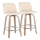 Toriano - Modern Design Fixed Height Counter Stool With Swivel With Round Footrest (Set of 2) by HouseOfZazla