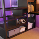 Loft Bed With Desk And Charging Station With Stairs And Light by Unique Piece Furniture