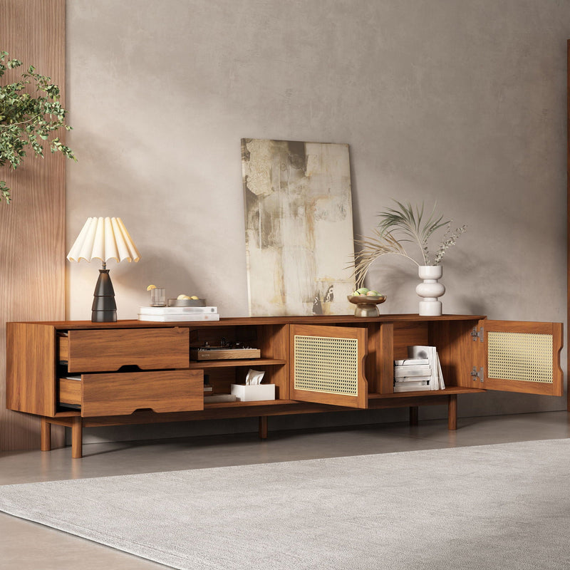 TV Stand For TVs Up To 85", Media Console With 2 Drawers - Walnut, photo 7 of 7