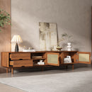 TV Stand For TVs Up To 85", Media Console With 2 Drawers - Walnut