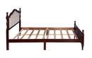 Pine Wooden Bed With Upholstered Headboard And Panel Footboard, With Two Bed Rail Support Feet And Central Platform Support Feet by HouseOfZazla