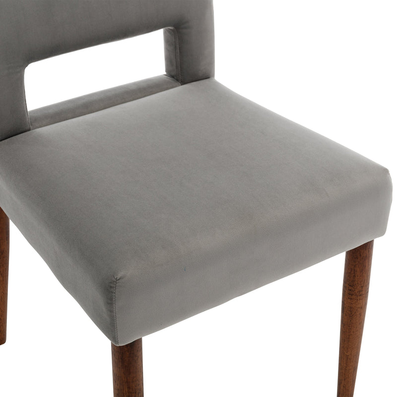 Accent Chairs Set of 2, Velvet Chairs with Solid Woood, Upholstered Dining Chairs for Living Room, Kitchen, Bedroom, Beauty Room,Dining room- Grey