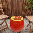 Pomegranate Resin Stool - Multi-Purpose Indoor & Outdoor Decor by HouseOfZazla