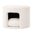 Beige Pet-Friendly Ottoman with Removable Pet Cushion and Hidden Nook by HouseOfZazla