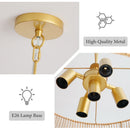 Chandelier, 2 Tier Boho Wabi Sabi Pendant Light, Hanging Ceiling Lamp - Gold
