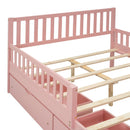 Platform Bed With Guardrails On Both Sides And 2 Storage Drawers by HouseOfZazla