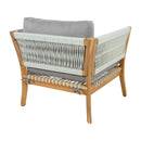 30.3" Outdoor Acacia Wood Patio Chair with Woven Rope Accents by HouseOfZazla