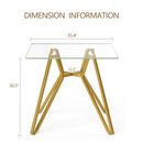 Modern Glass Dining Table With Metal Legs