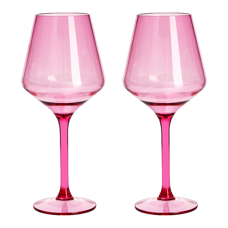 Floating Wine Glasses for Pool - Set of 2-15 OZ Shatterproof Poolside Wine Glasses, Tritan Plastic Reusable Stemware, Beach Outdoor Cocktail, Wine, Champagne, Water Glassware - Spring Summer (Green)