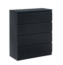 4 Drawer Dresser,Modern Storage Chest of Drawers,31.5In Black Dresser for Closet with Handle-Free Design, Closet Chests Organizer for Bedroom, Living Room,Black
