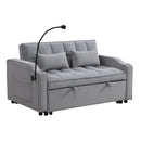 Modern Velvet Loveseat Futon Sofa Couch with Pullout Bed