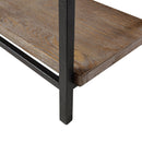 Industrial Style Metal Frame Accent Desk With Side Shelving - Gray by HouseOfZazla