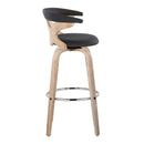Gardenia - Contemporary Fixed Height Barstool With Swivel With Round Footrest (Set of 2) by HouseOfZazla