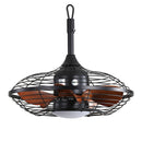 Outdoor Ceiling Fan With DC Motor And LED Light, Blades, Reversible For Patios - Black by HouseOfZazla