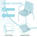 4 Modern Stackable Plastic Armchair Matched With Round Table by HouseOfZazla