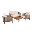 Outdoor Unique Tub Design 4-Seat Sofa Set with Woven Rope by HouseOfZazla