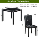5 Pieces Wooden Dining Table Set, Square Table And 4 Upholstered Chairs by HouseOfZazla