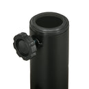64 lbs. Fillable Umbrella Base with Steel Umbrella Holder, Round Umbrella Stand for 1.5" or 2" Umbrella Poles, Heavy Duty for Outdoor, Lawn, Deck, Poolside, Black